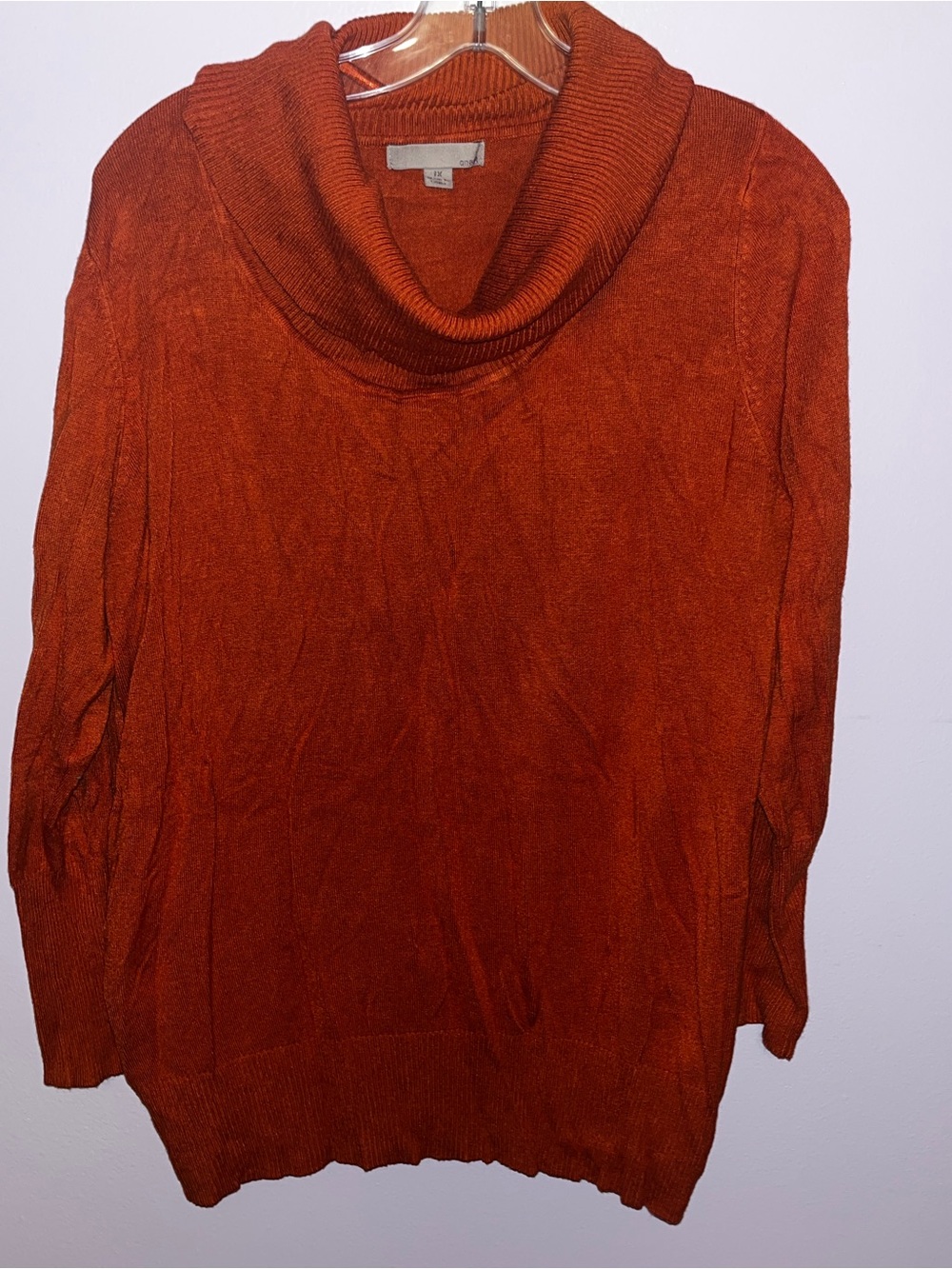 Cozy Cowl Neck Sweater in Rust